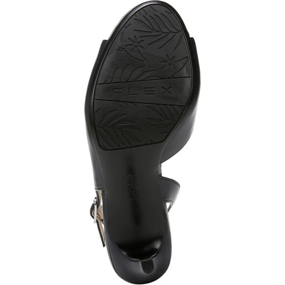 LifeStride Womens Lux Navy Faux Leather Slingback Peep Toe Pumps Heeled Sandal - Picture 4 of 9